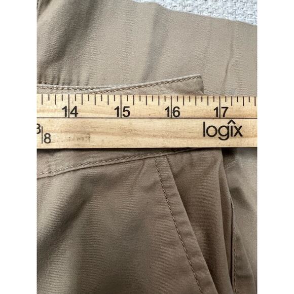 Talbots Pants Khaki Wide Leg Crop 10 Summer Beach Vibes, Drawstring Waistband - Picture 6 of 14